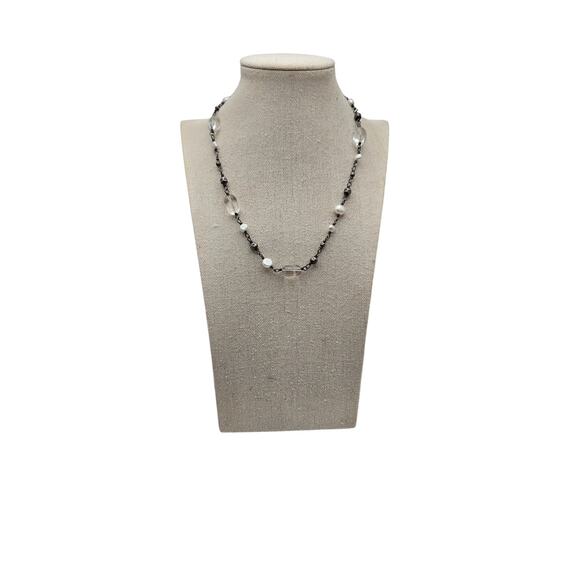 Silpada Sterling Silver 925 Freshwater Pearl & Quartz Beaded Necklace - Picture 3 of 7